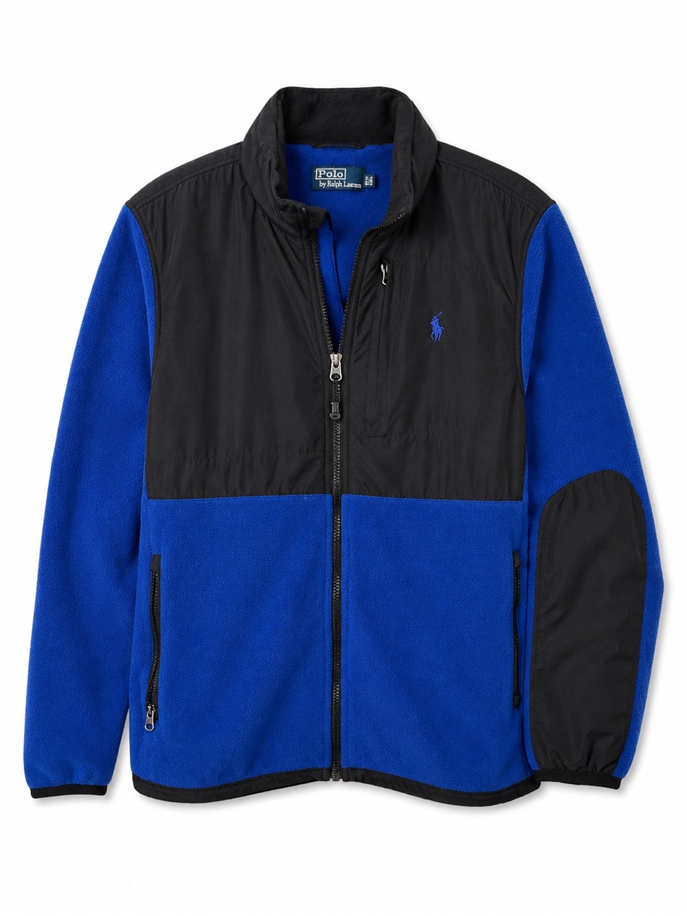 Polo Ralph Lauren Polartec Fleece Jacket Blue Black Full Zip M